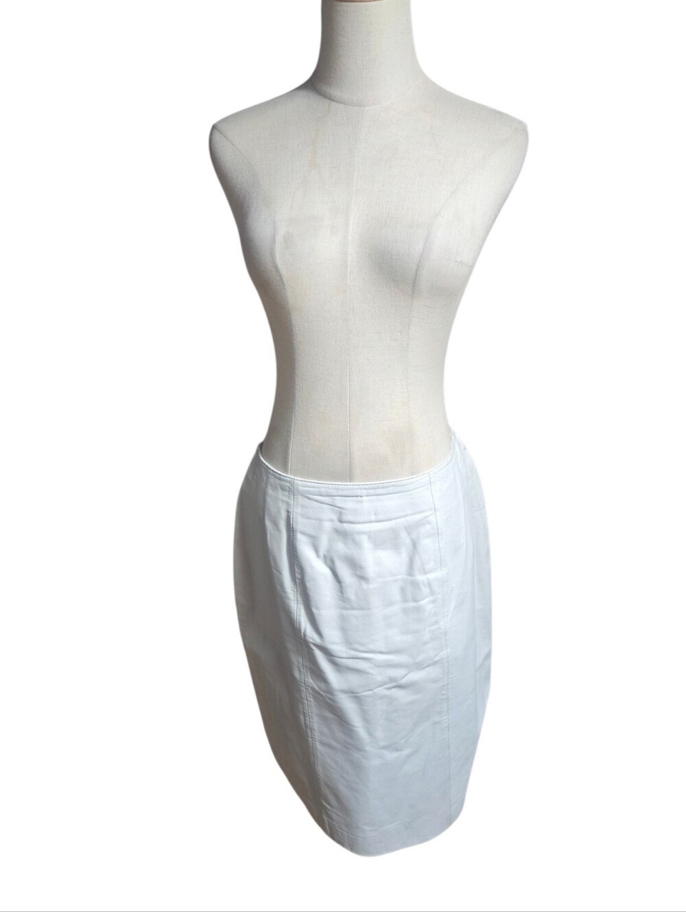 Wilson's Leatger White Leather Pencil Skirt